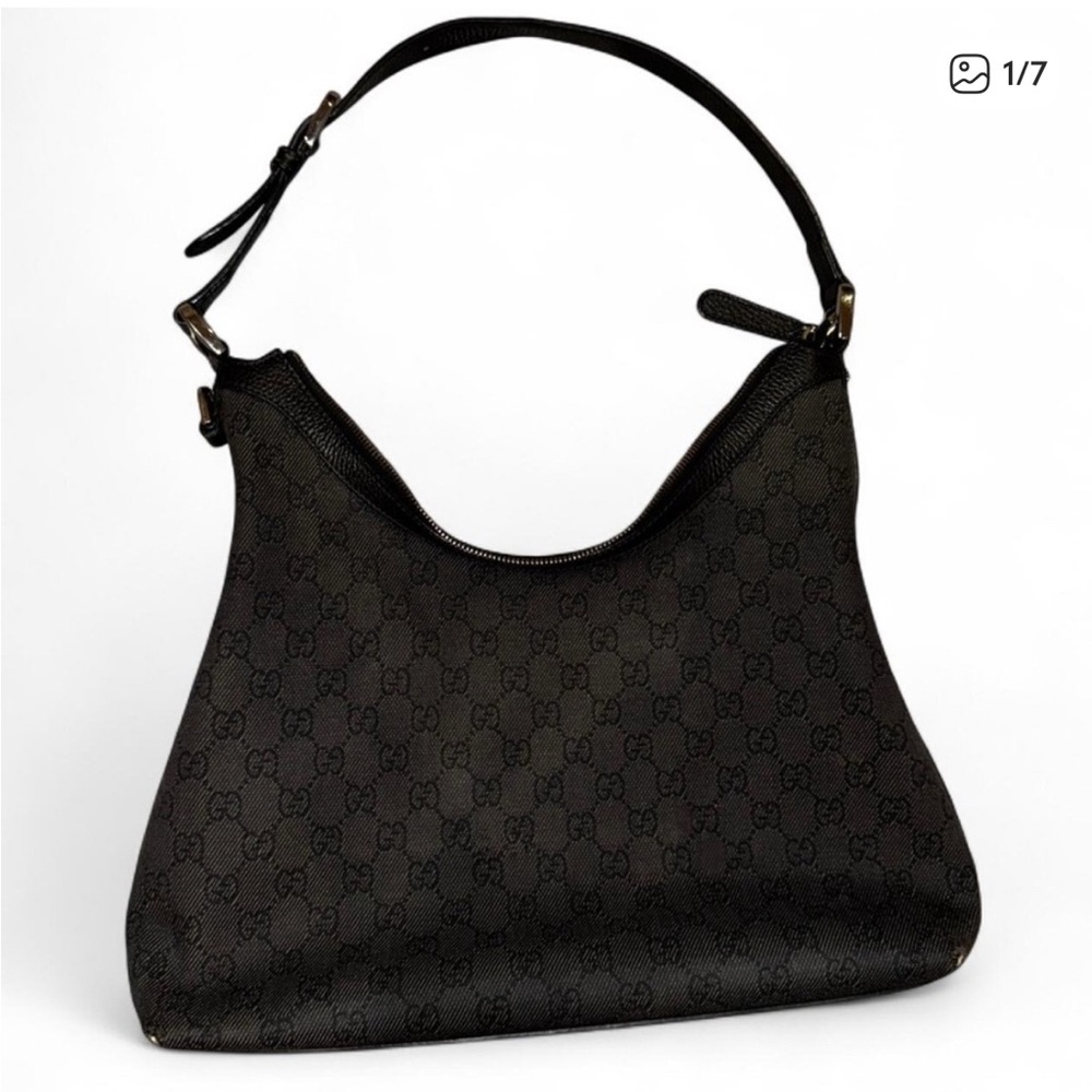 Gucci Ebony Monogram Hobo Bag with matching wallet